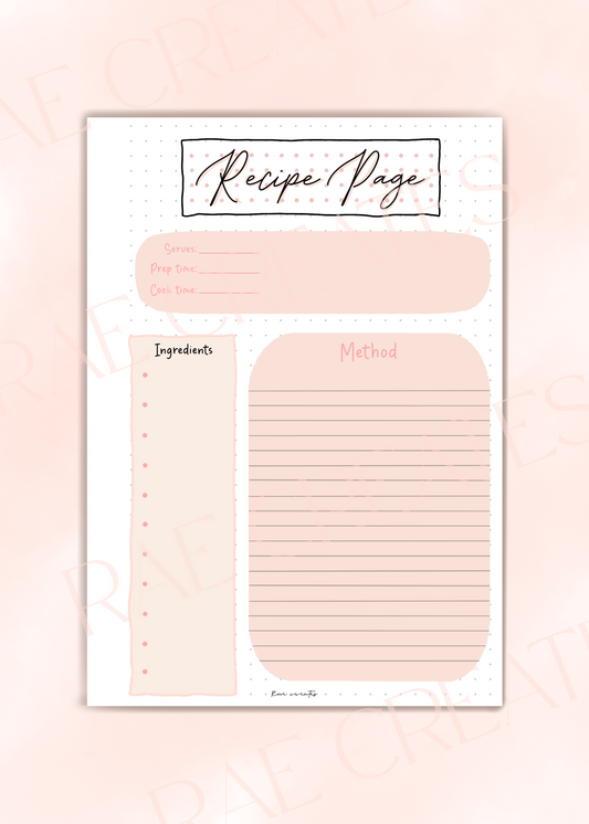 Recipe Page - Journal Spread