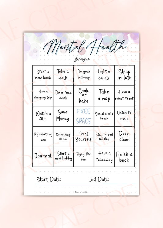 Mental Health Bingo - Journal Spread