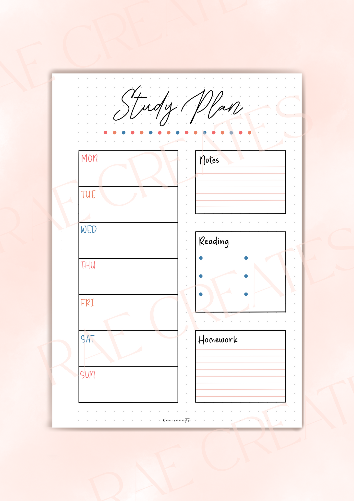 Study Plan - Journal Spread