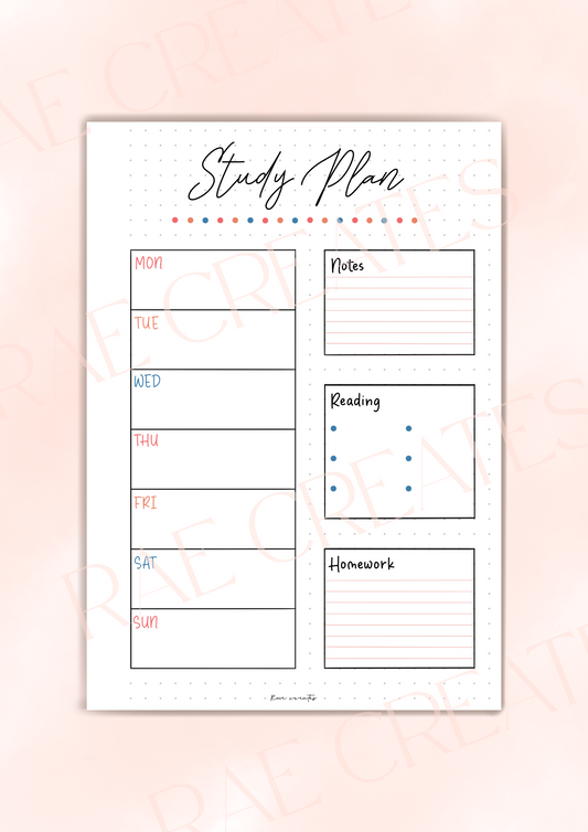 Study Plan - Journal Spread